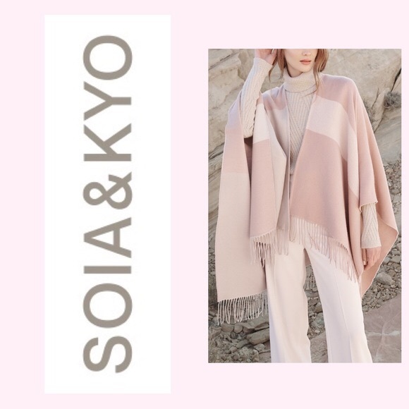 SOIA & KYO Pink Woven Scarf/Shawl with Fringe - Picture 3 of 6